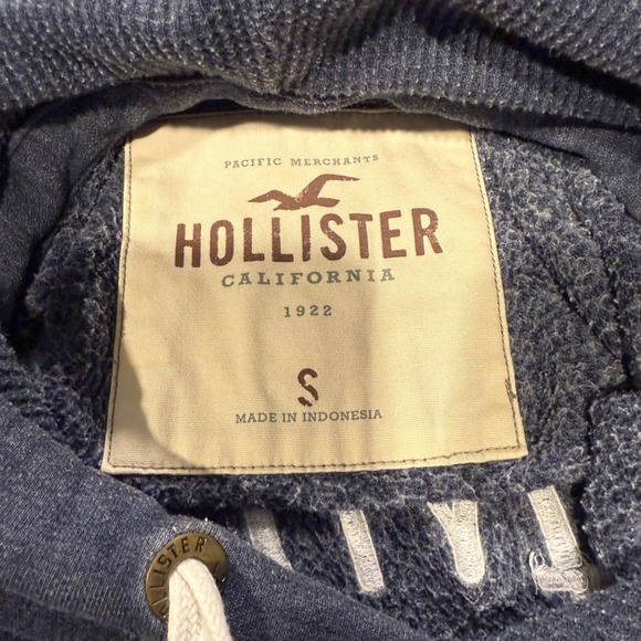 Hollister Surfboards Navy Blue Graphic Hoodie Sweatshirt Mens - Picture 3 of 3